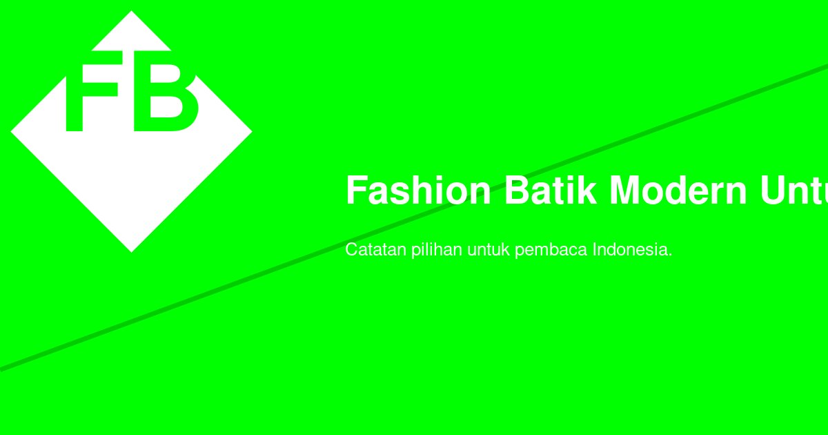 Batik Modern Anak Muda, dari Nongkrong di Manado sampai Konten Harian